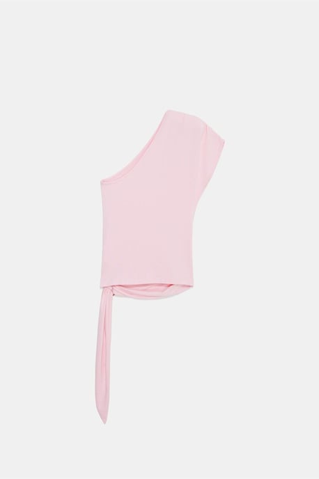 Slim Fit Off-Shoulder Jersey Blouse Met Strikdetail - Image 6