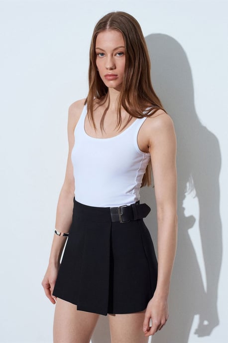 Ärmlös slim fit jerseyblus - Image 3