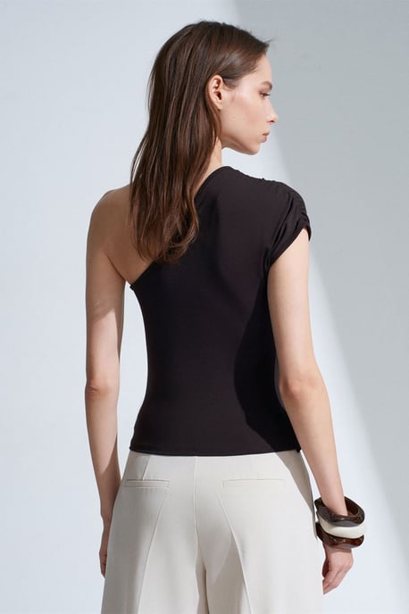 Slim Fit Off-Shoulder Jersey Blouse met Strikdetail - Image 2