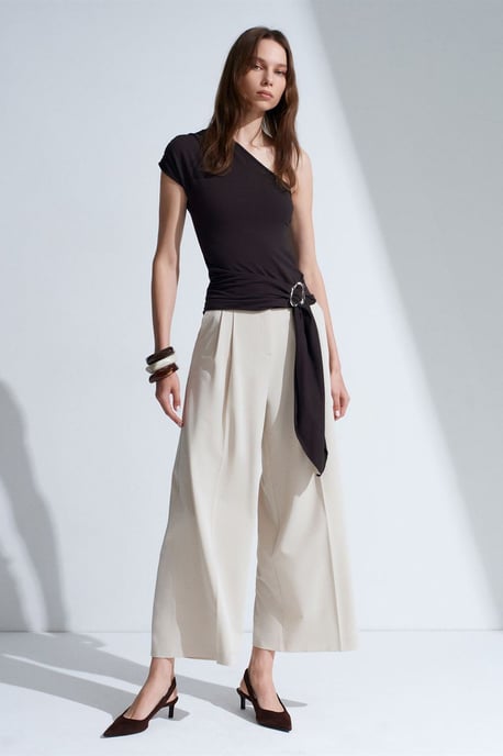 Slim Fit Off-Shoulder Jersey Blouse met Strikdetail - Image 4