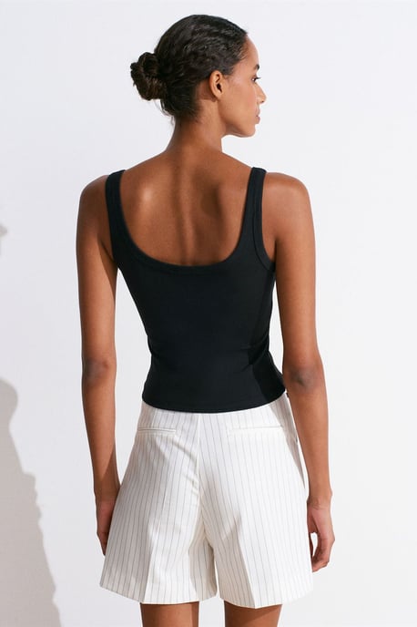 Ribbed Crop Cami Blouse - Image 2