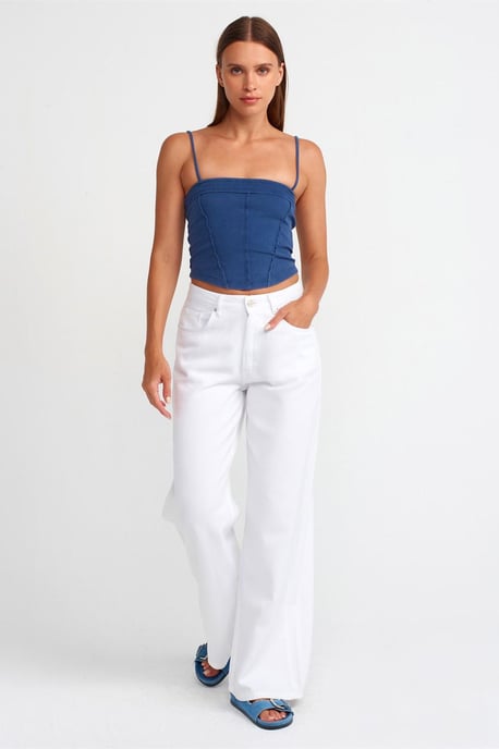 Ribbed Square-Neck Crop Top - Image 3