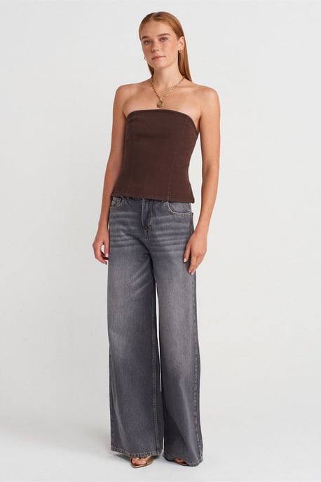 Strapless Fitted Peplum Blouse - Image 4
