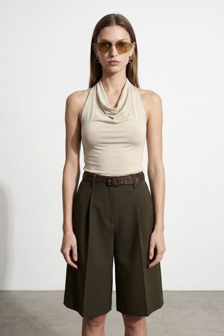 Mouwloze Blouse met Col en Strik - Image 1