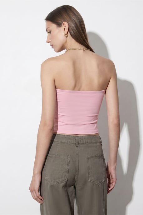 Dames Strapless Cropped Bandeau Top - Image 2