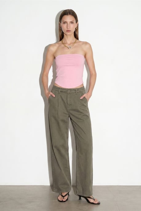 Dames Strapless Cropped Bandeau Top - Image 4