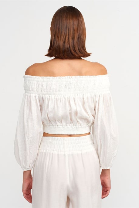 Off-shoulder Crop Blouse - Image 2