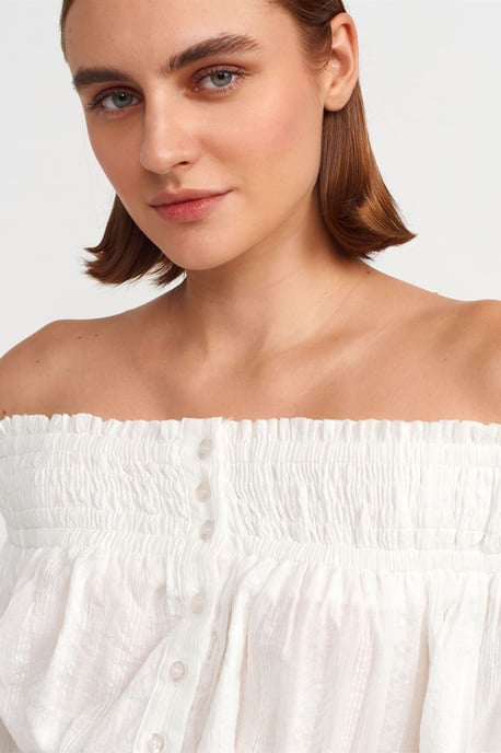 Off-shoulder Crop Blouse - Image 3