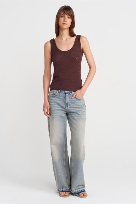 Getextureerde Geribbelde Mouwloze Blouse - Image 4