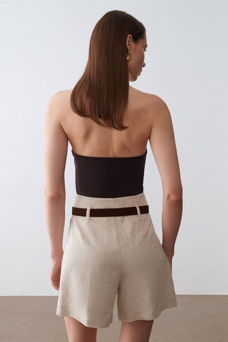 Sansmouwe Blouse met Ceintuur en Col - Image 2