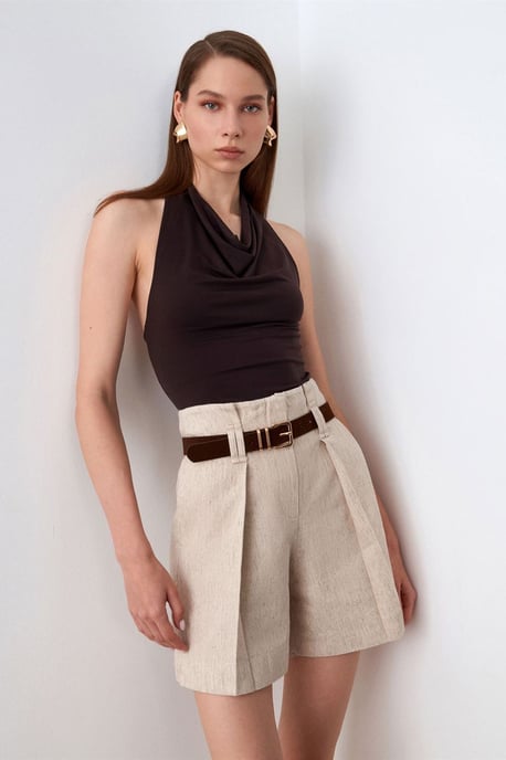 Sansmouwe Blouse met Ceintuur en Col - Image 3