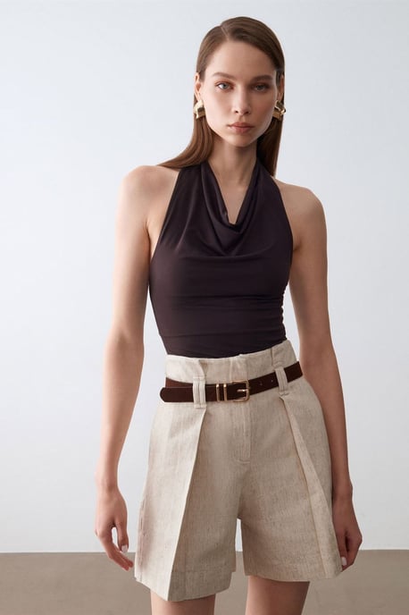 Sansmouwe Blouse met Ceintuur en Col - Image 4