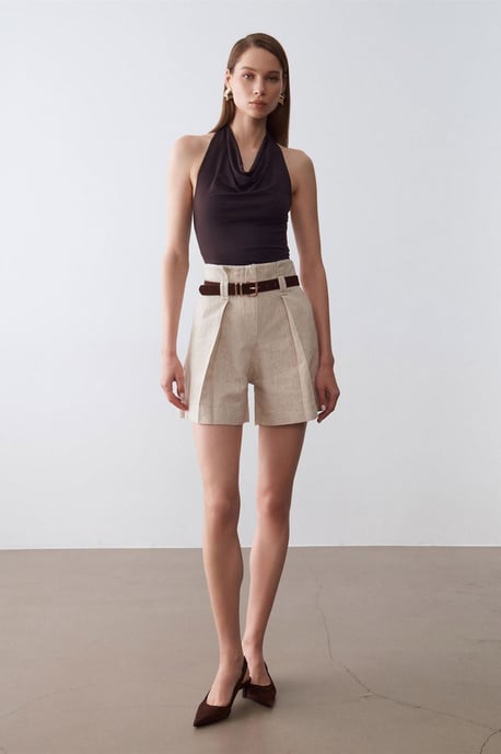 Sansmouwe Blouse met Ceintuur en Col - Image 5