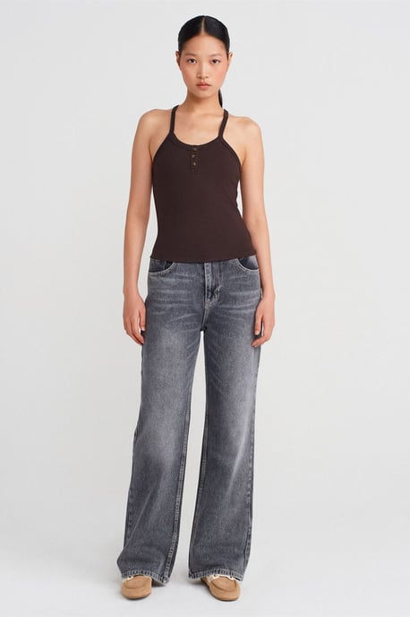 Slim Fit Ribbad Knitted Cami Blus - Image 3