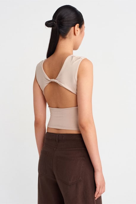 Dames Slim-fit Cut-out Cropped Blouse - Image 2