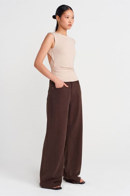 Dames Slim-fit Cut-out Cropped Blouse - Image 3