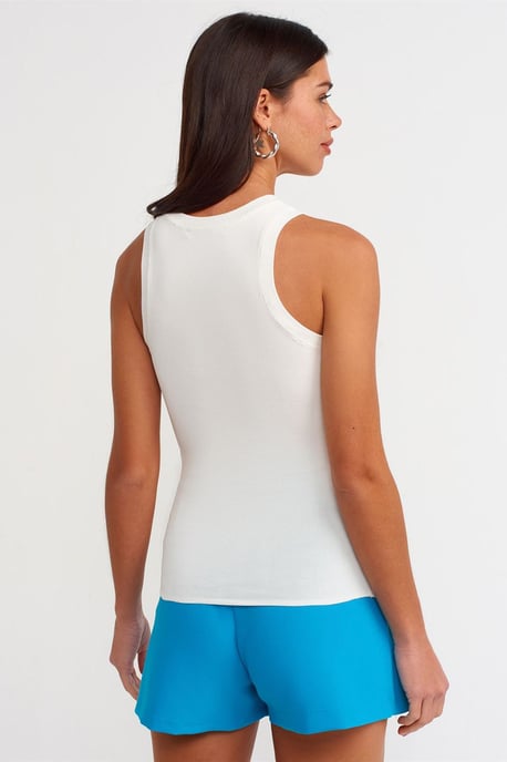 Ribbad Ärmlös Slim-Fit Blus - Image 2