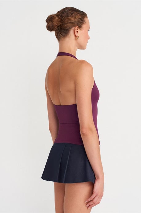 Slim Fit Halter Neck Cut-Out Top - Image 2