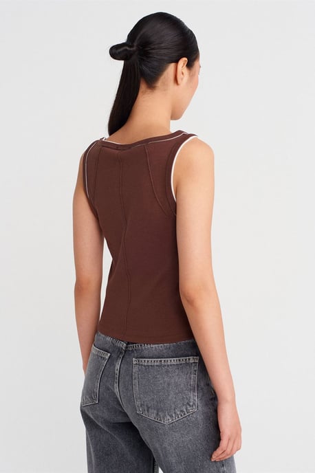 Kvinnors Ribbat Bomull Cami Blus - Image 2
