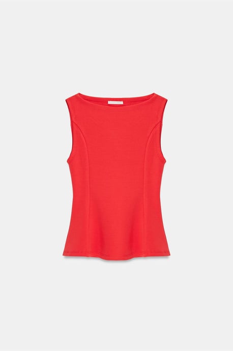 Aansluitende Mouwloze Peplum Blouse - Image 5