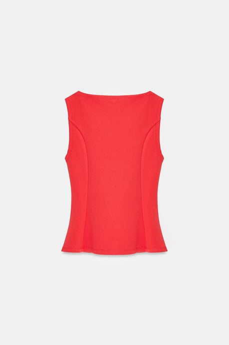 Aansluitende Mouwloze Peplum Blouse - Image 6