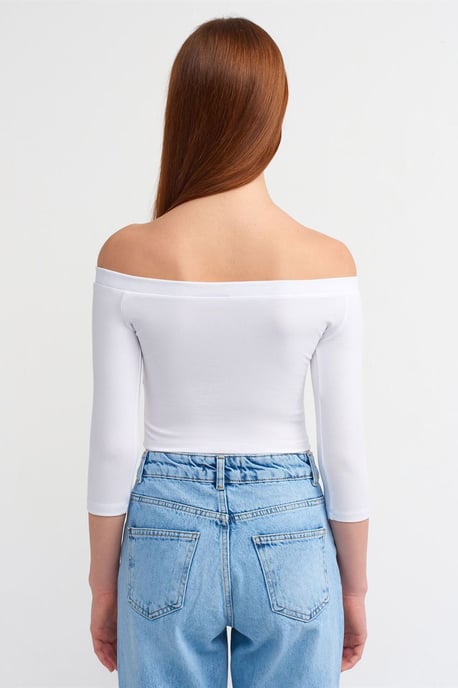 Women’s Off-shoulder Crop Blouse - Image 2