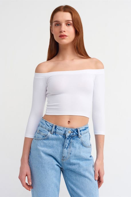 Women’s Off-shoulder Crop Blouse - Image 4