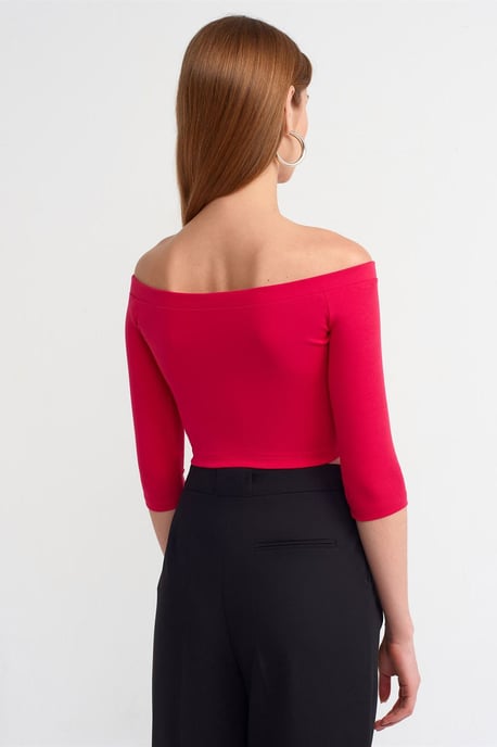 Kvinnors Off-shoulder Crop Blus - Image 2