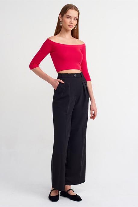 Kvinnors Off-shoulder Crop Blus - Image 3