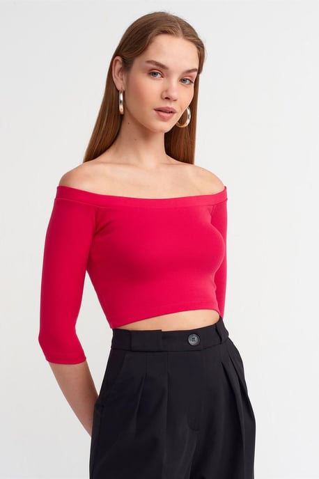 Kvinnors Off-shoulder Crop Blus - Image 4