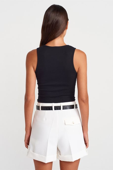 Women's Ribbed Cotton-Blend Crop Top - Image 2