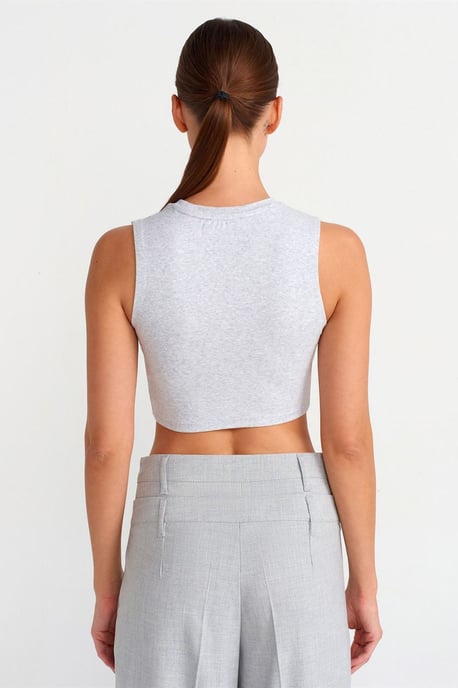 Ribbad Bomull Crop Top - Image 2