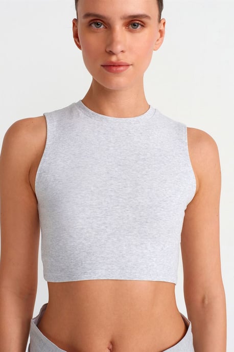 Ribbad Bomull Crop Top - Image 4