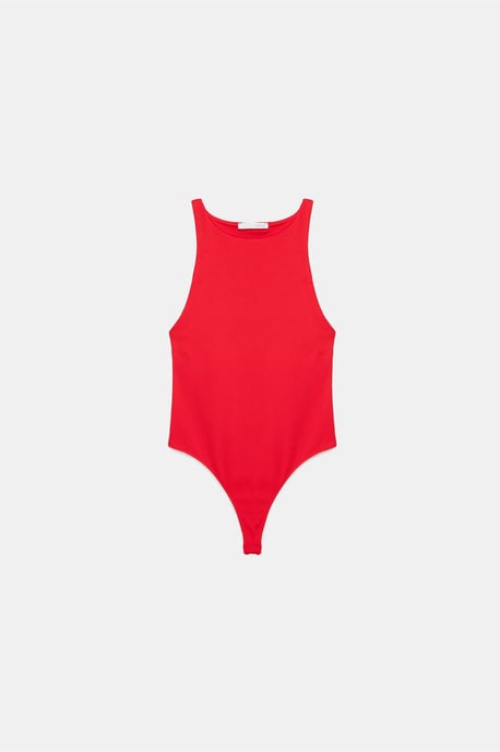 Tight-fittande Halterneck Jersey Bodysuit - Image 5