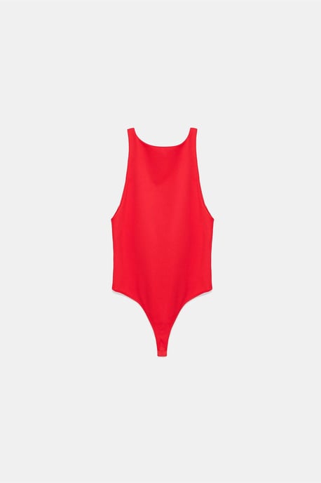 Tight-fittande Halterneck Jersey Bodysuit - Image 6