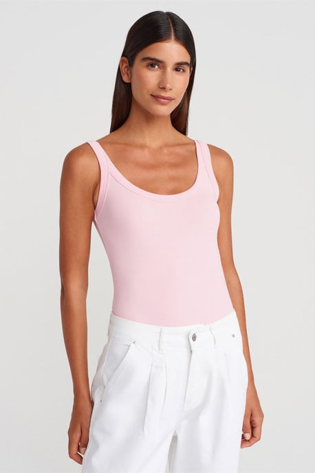 Mouwloze Geribbelde Katoenmix Body - Image 1