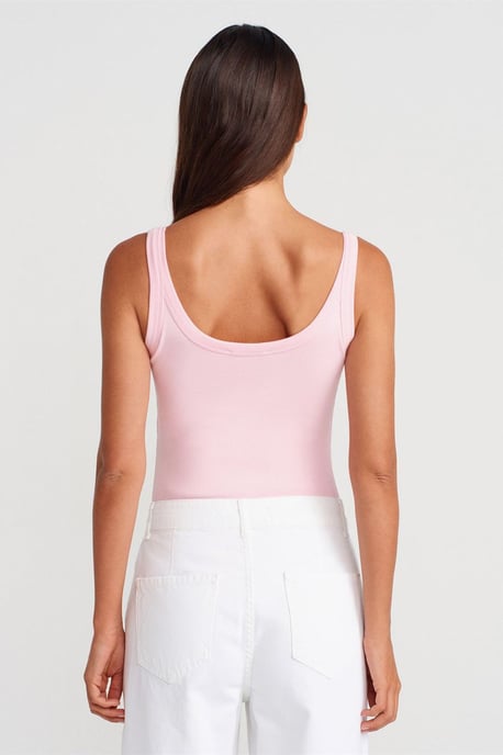 Mouwloze Geribbelde Katoenmix Body - Image 2
