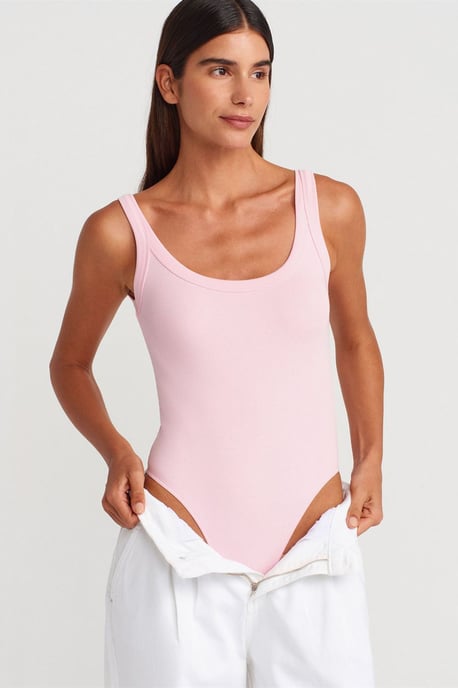 Mouwloze Geribbelde Katoenmix Body - Image 3