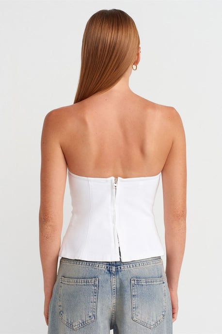 Strapless Fitted Peplum Blouse - Image 2