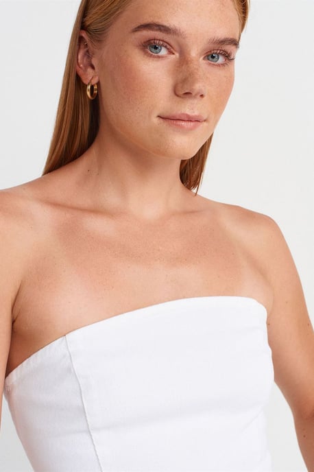 Strapless Fitted Peplum Blouse - Image 3