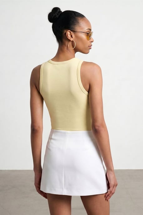 Embroidered Sleeveless Slim-Fit Jersey Blouse - Image 3