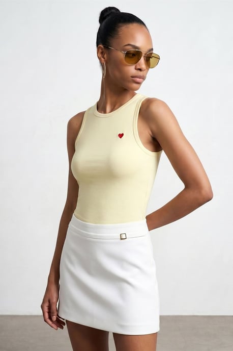 Embroidered Sleeveless Slim-Fit Jersey Blouse - Image 4