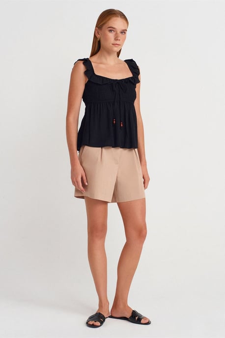 Mouwloze Blouse met Vierkante Halslijn en Vaststrikfront - Image 4