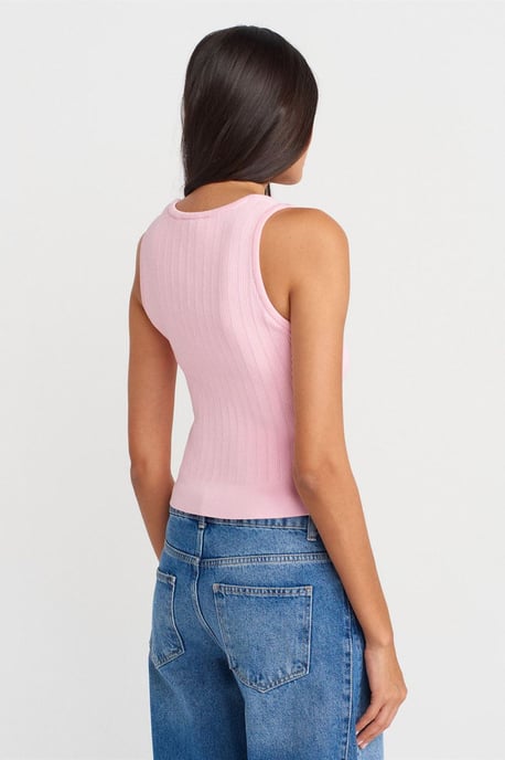 Ribbed Sleeveless Slim-fit Blouse - Image 2