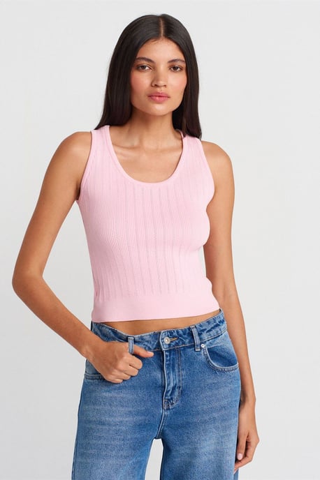 Ribbed Sleeveless Slim-fit Blouse - Image 3