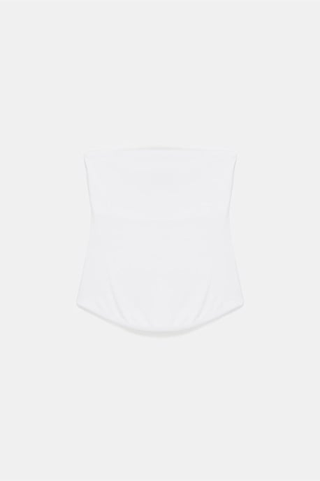 Dames Strapless Crop Bandeau Top - Image 4