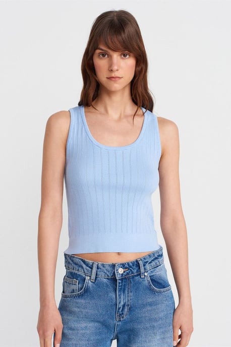 Geribbelde Mouwloze Slim-fit Blouse - Image 1