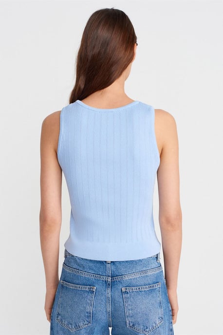 Geribbelde Mouwloze Slim-fit Blouse - Image 2