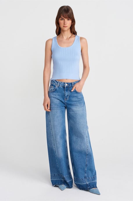 Geribbelde Mouwloze Slim-fit Blouse - Image 4