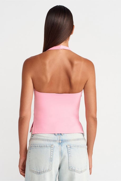 Smal Passform Halterneck Cut-Out Topp - Image 2